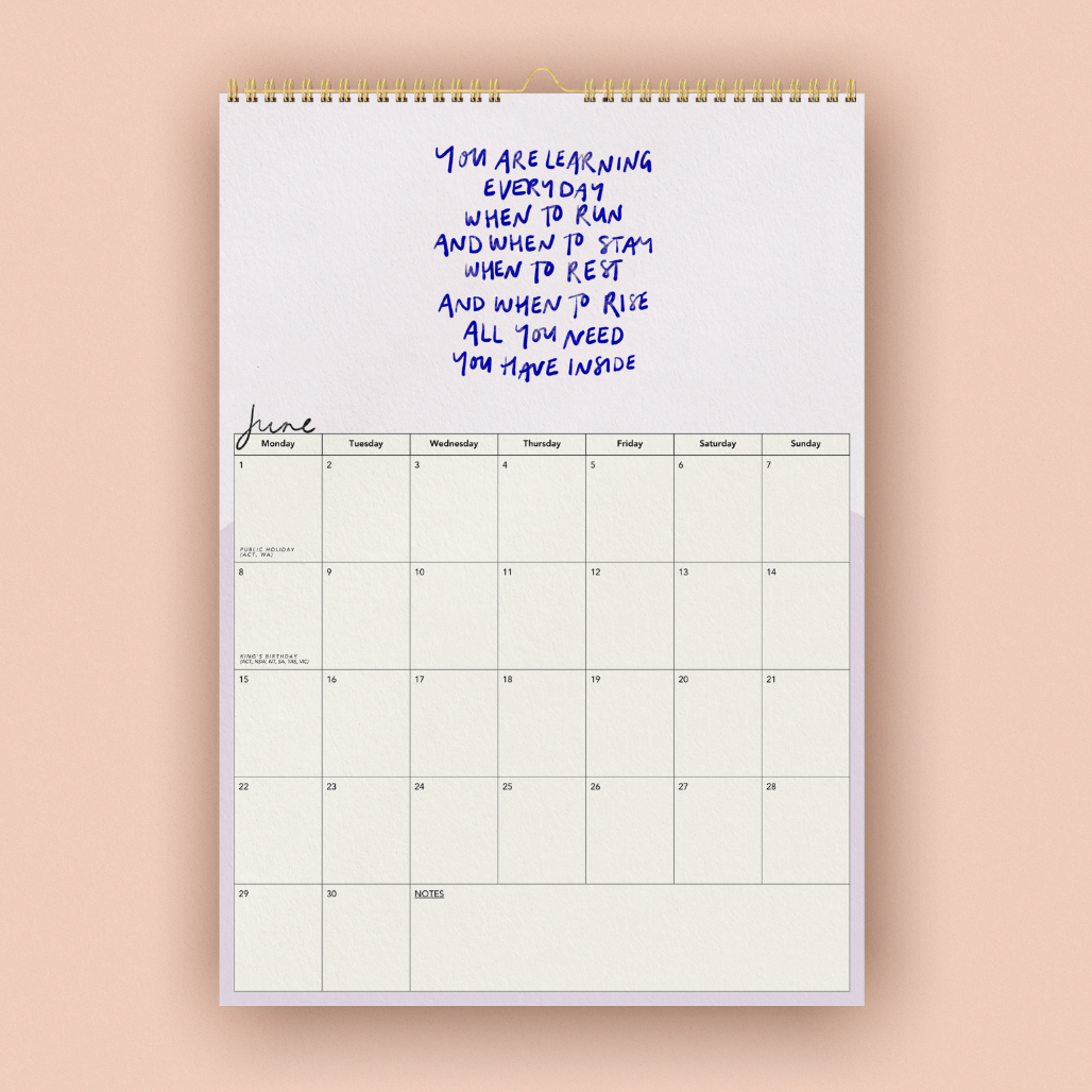 2026 Calendar of Courage