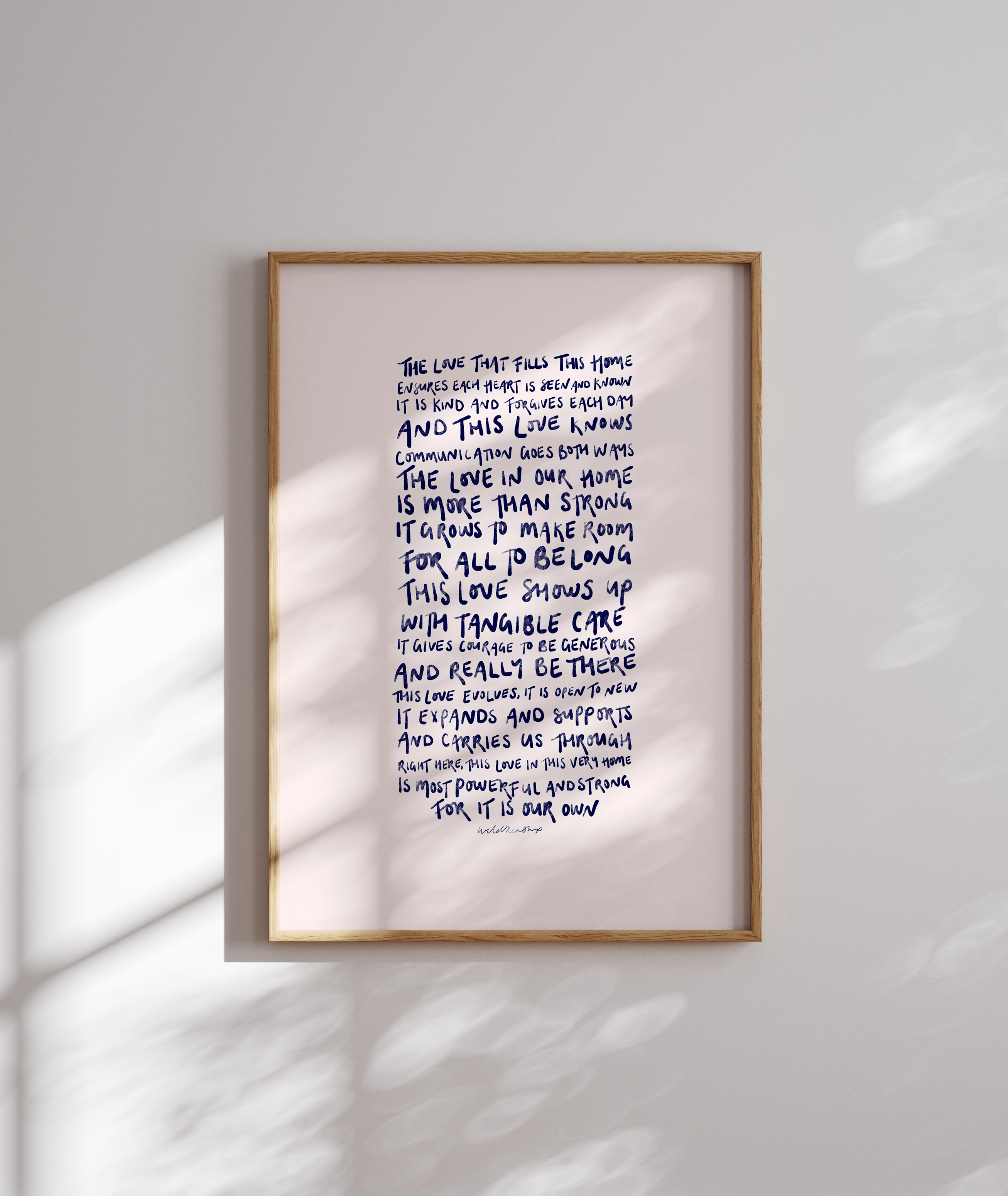 The Love That Fills This Home - Blue on Cream - Limited Edition Framed Artwork
