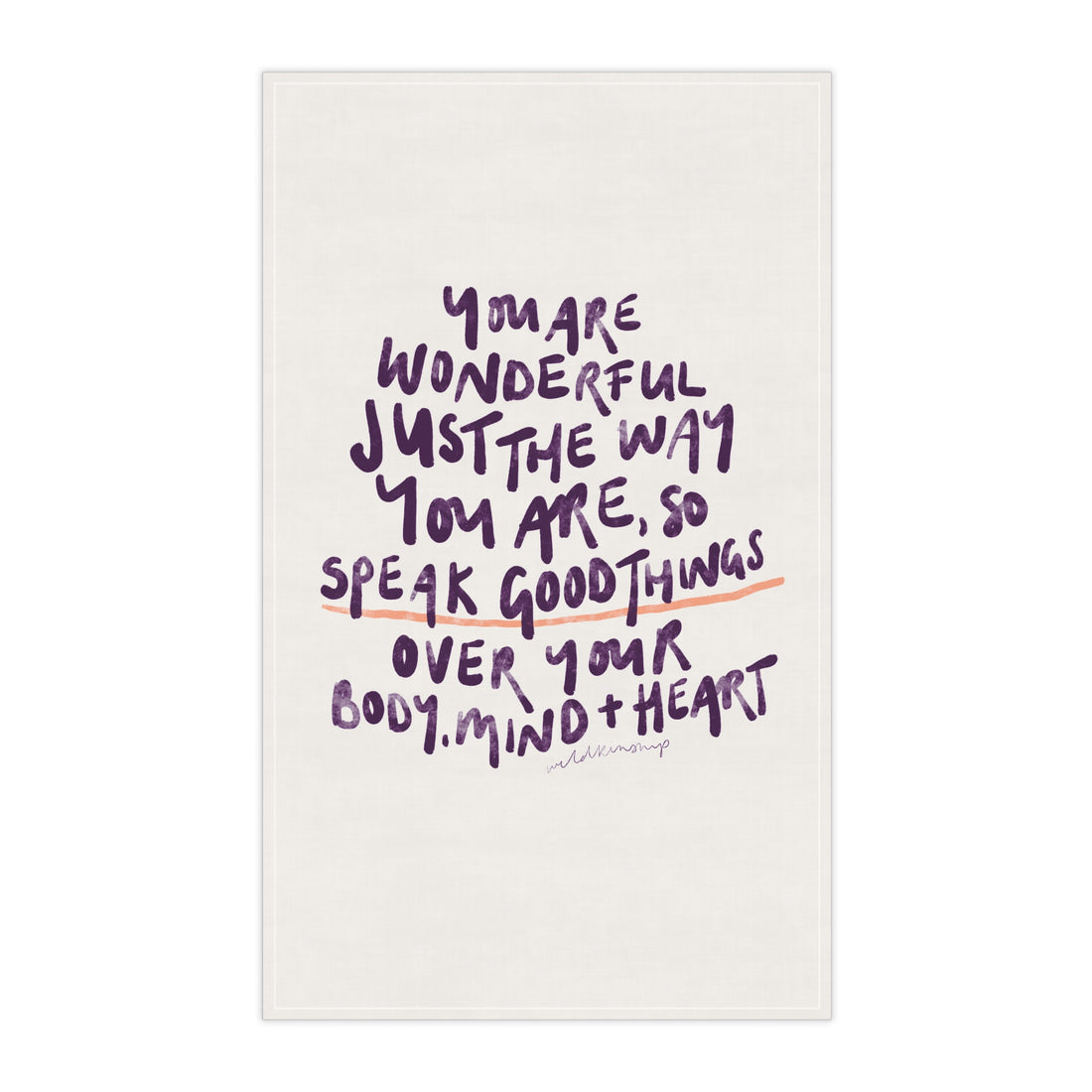 &quot;You Are Wonderful&quot; Cotton Tea Towel