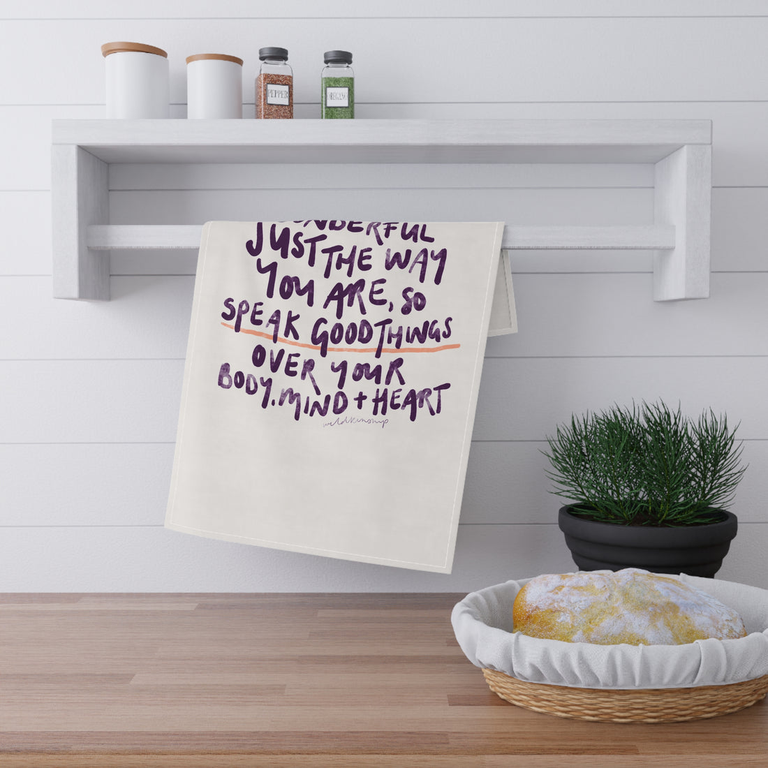 &quot;You Are Wonderful&quot; Cotton Tea Towel