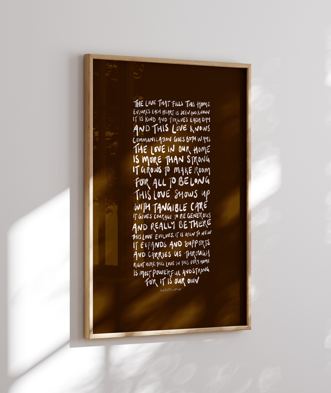 The Love That Fills This Home - White on Chocolate - Limited Edition Framed Artwork