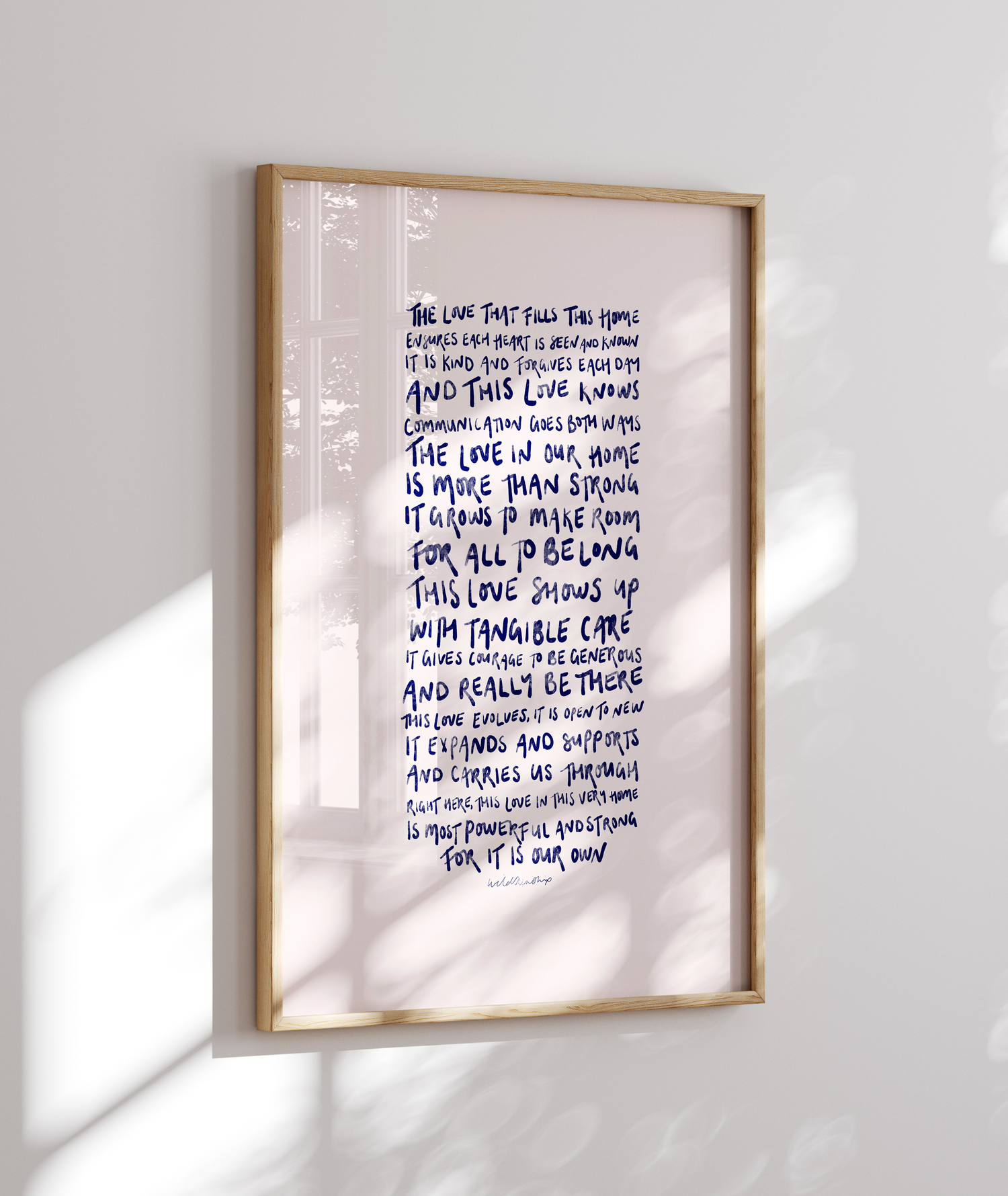 The Love That Fills This Home - Blue on Cream - Limited Edition Framed Artwork