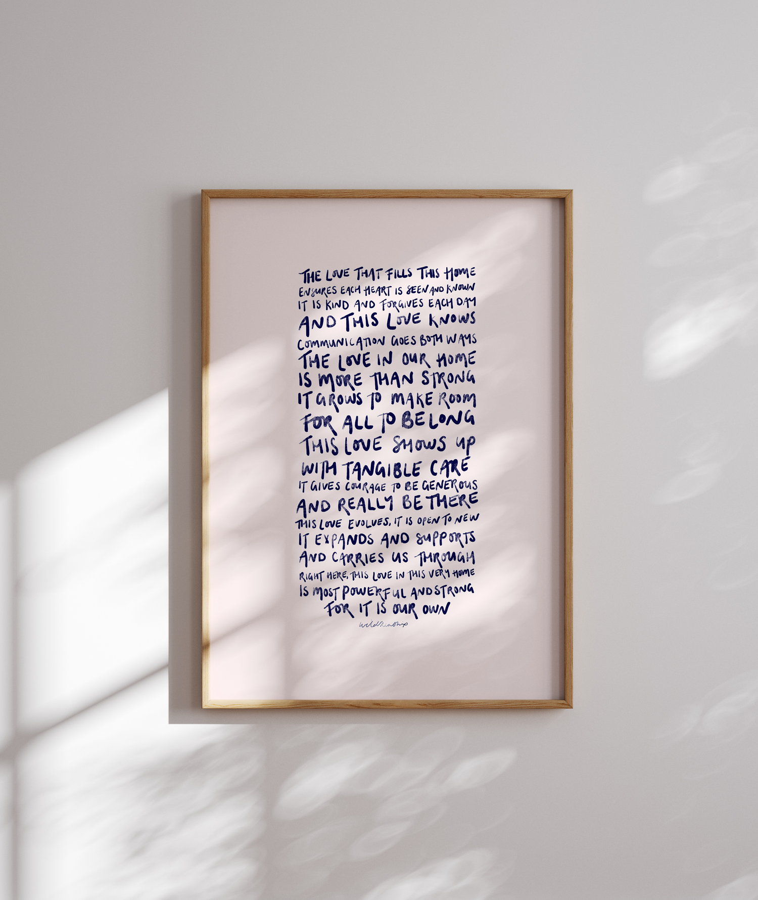 The Love That Fills This Home - Blue on Cream - Limited Edition Framed Artwork